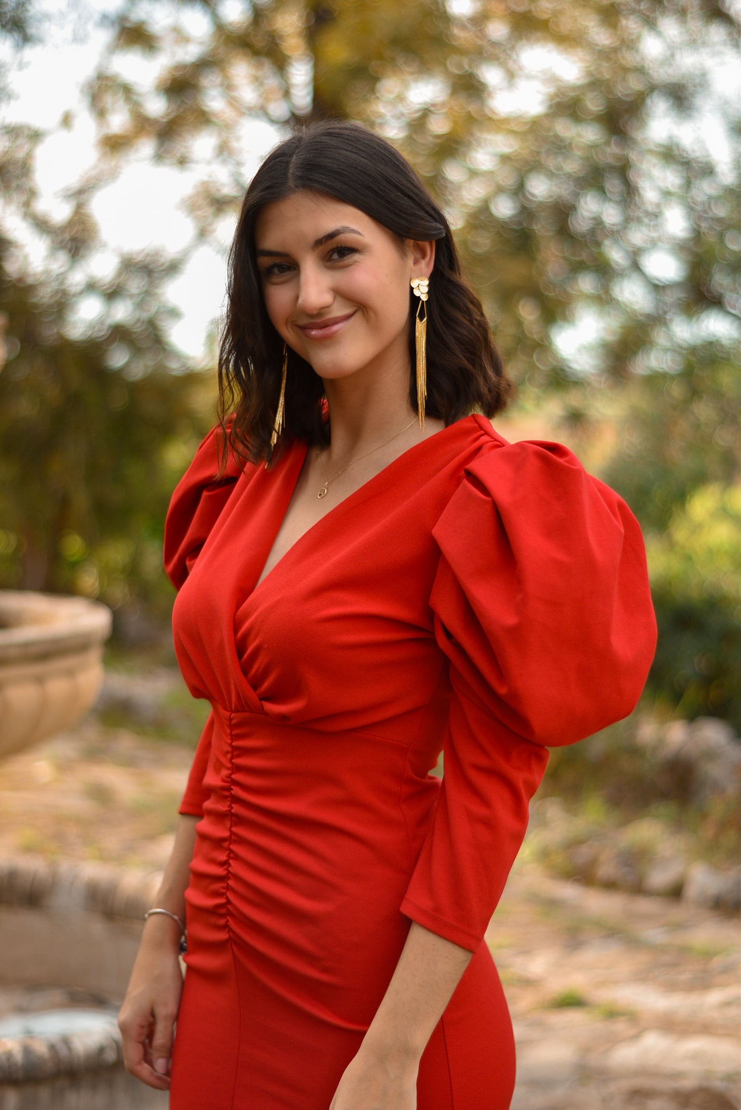 Vestido de fiesta midi rojo